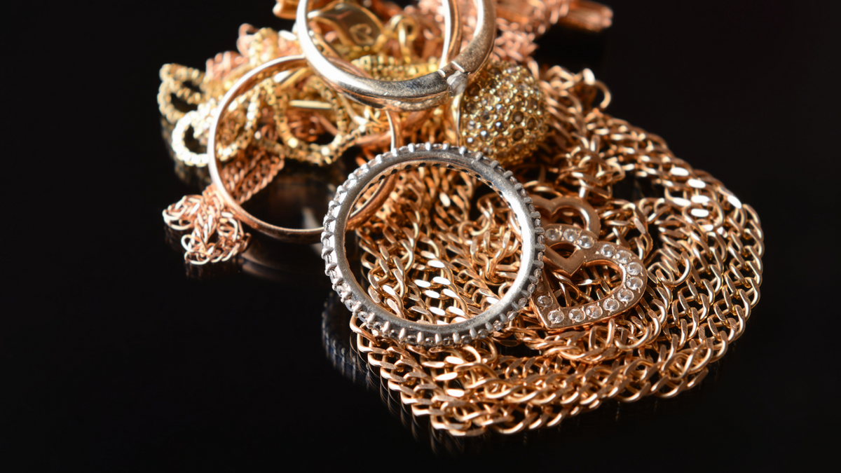 Vintage gold rings and chains and one-of-a-kind estate jewelry pieces.