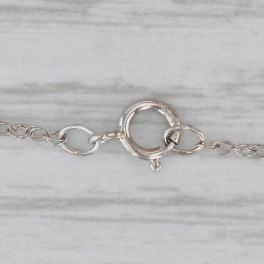 Gray Diamond Swirl Teardrop Pendant 14k White Gold 18.5" Rope Chain