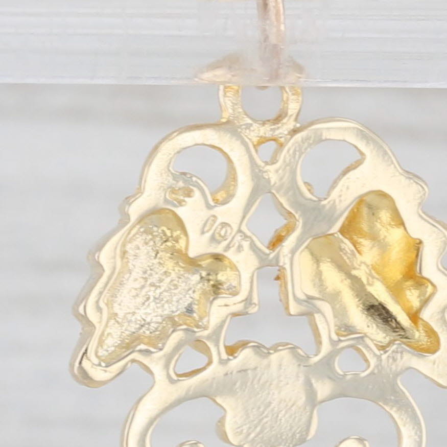 Light Gray Landstrom's Black Hills Gold 10K Yellow Rose Gold Grape Leaf Dangle Earrings