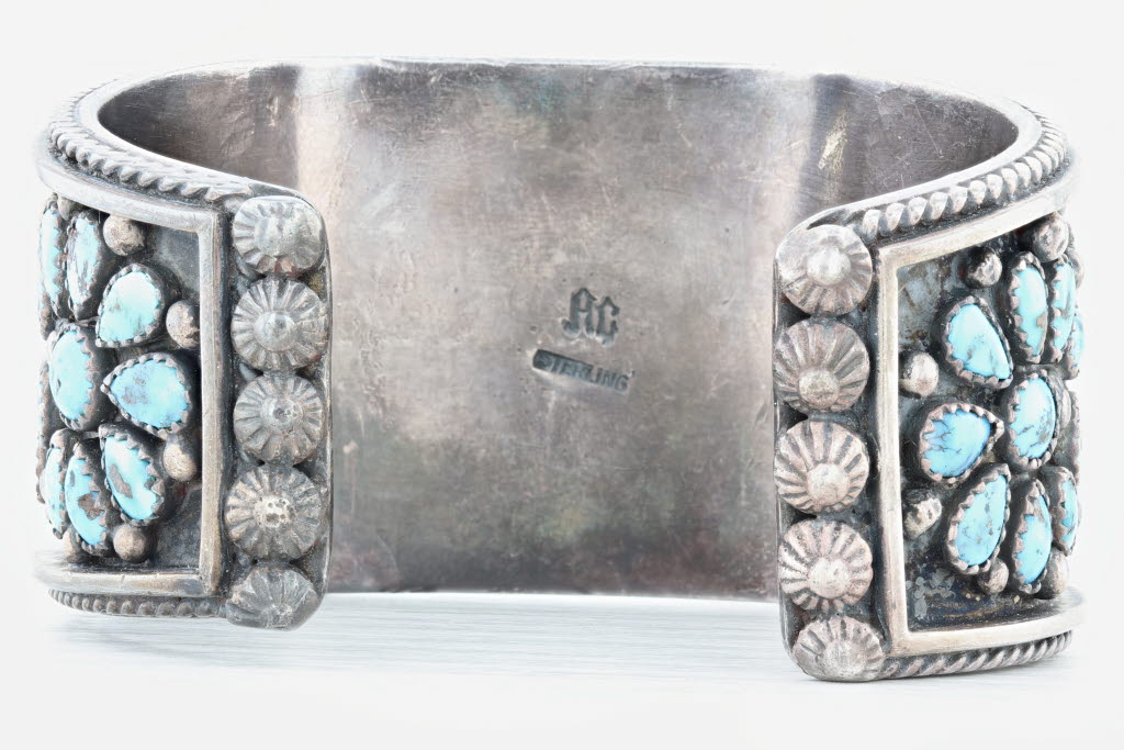 Vintage Contreraz Turquoise Cuff Bracelet Sterling Silver Native American AS IS