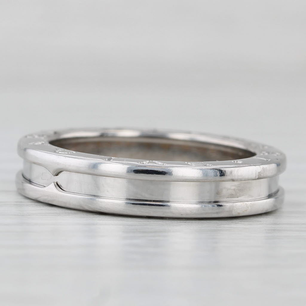 Light Gray Bulgari B Zero One Band 18k White Gold Ring Size 8.5 58 Stackable