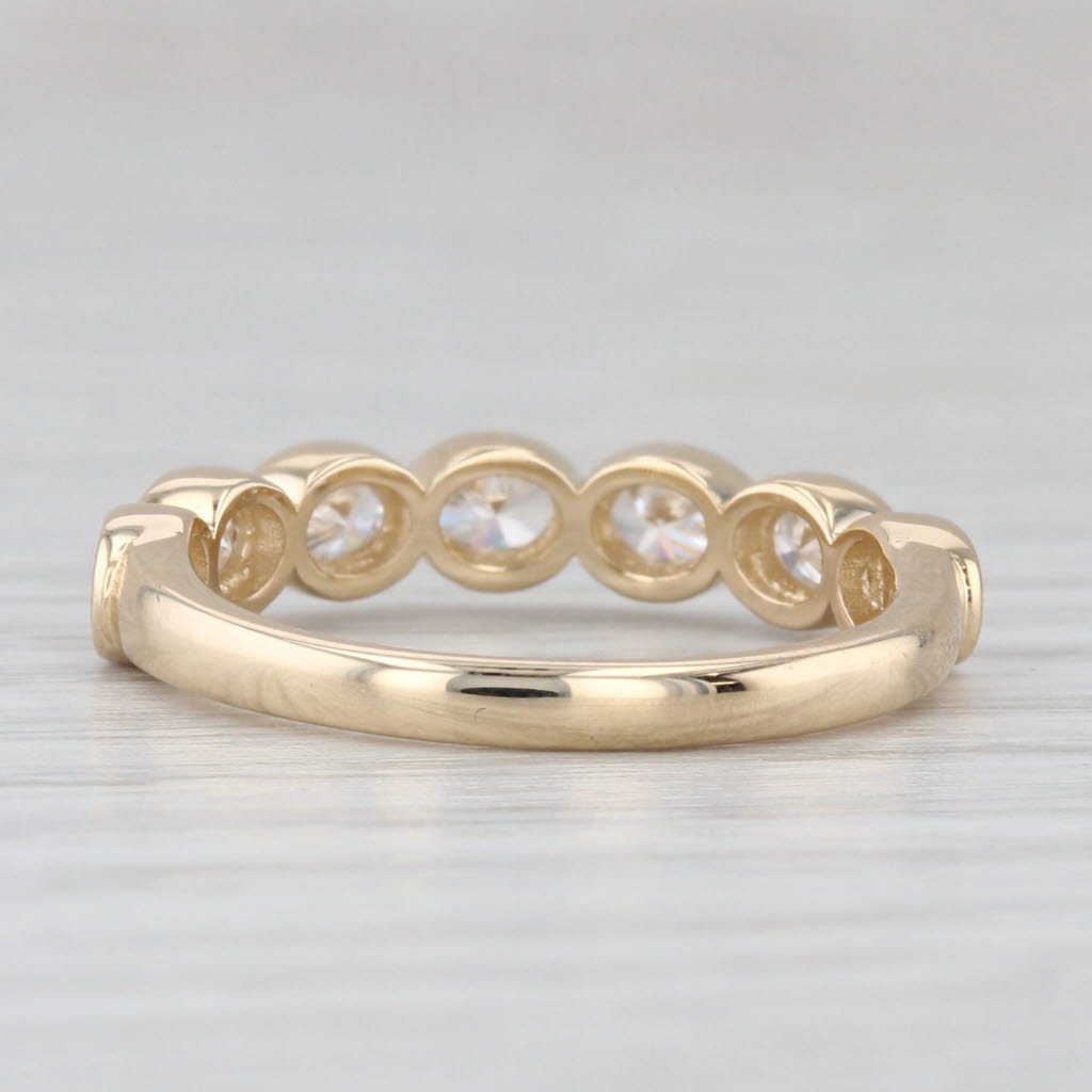 Light Gray New 1ctw Lab Grown Diamond Wedding Band 14k Yellow Gold Stackable Ring Sz 6.5