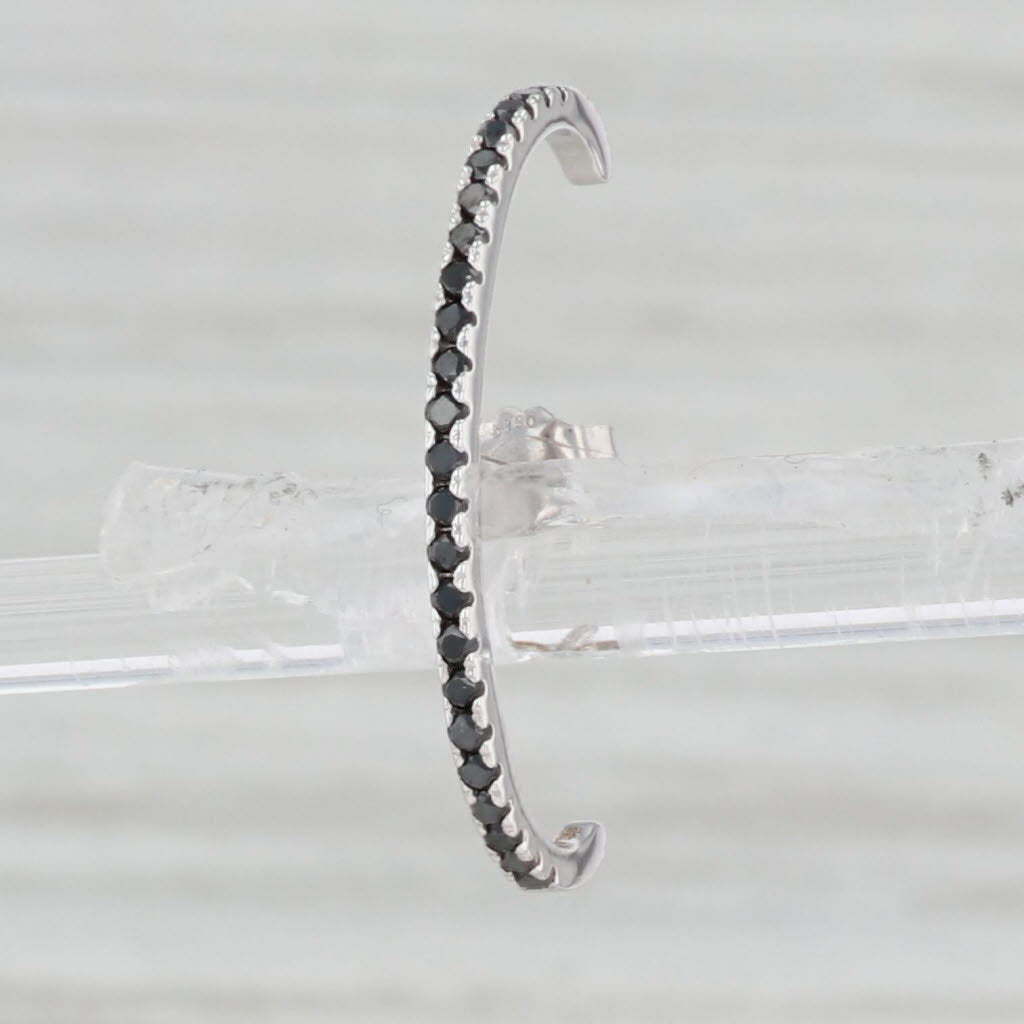 New Nina Wynn SINGLE Suspender 0.27ctw Black Diamond Earring 18k White Gold