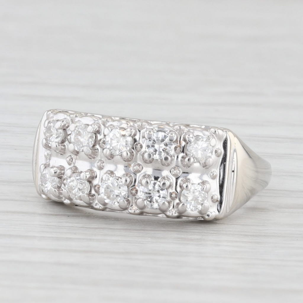 Light Gray Vintage 0.45ctw Diamond Ring 14k White Gold Size 6.25 Anniversary