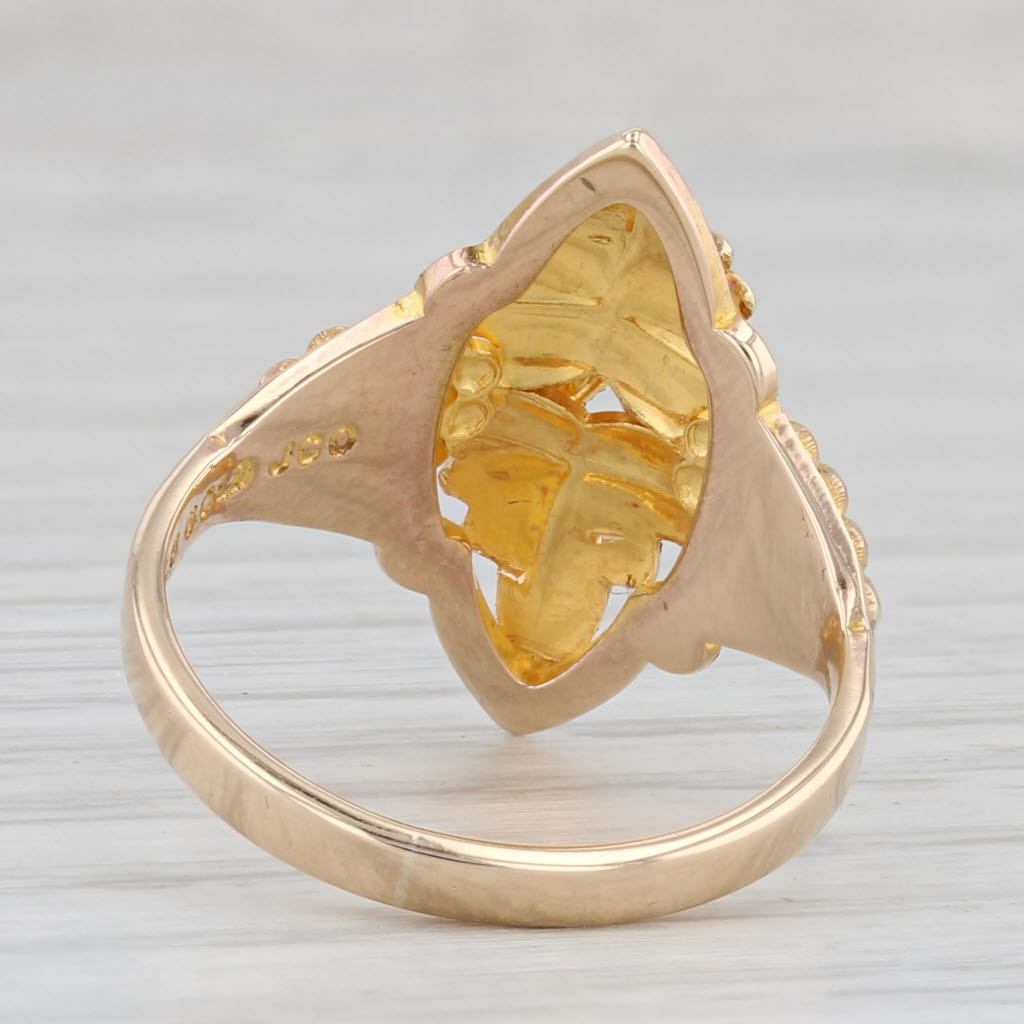 Light Gray Black Hills Gold Jewelry Co Leaf Ring 10k Yellow Green Rose Gold Size 5.5