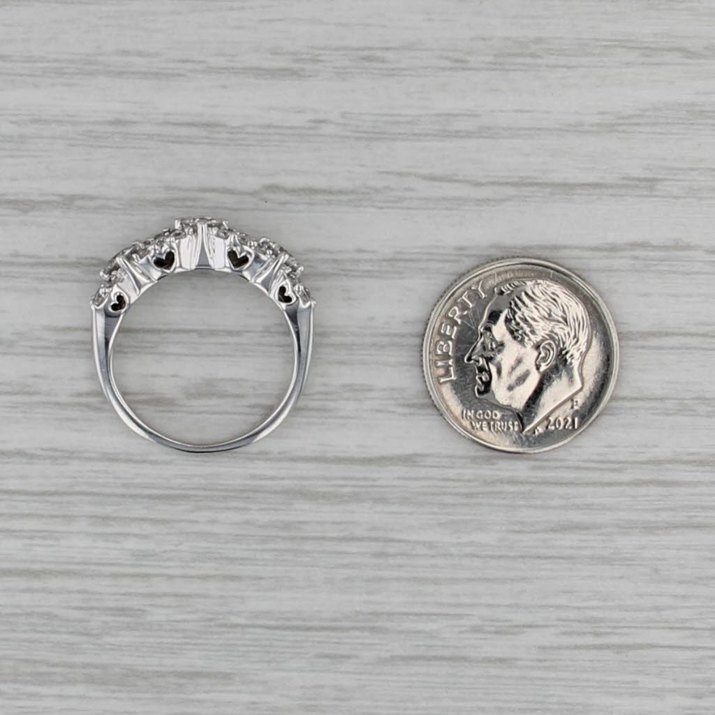 0.82ctw Diamond Link Rings Ring 14k White Gold Size 5 Stackable