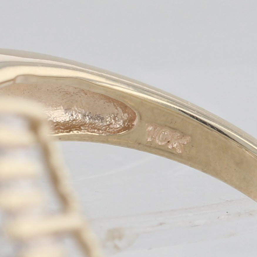 Light Gray 0.70ctw Diamond Bypass Cluster Cocktail Ring 10k Yellow Gold Size 5.75