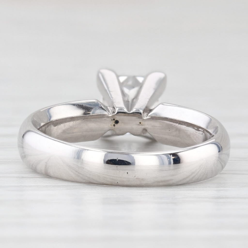 Light Gray 0.91ct Princess Diamond Solitaire Engagement Ring 14k White Gold Size 4.5