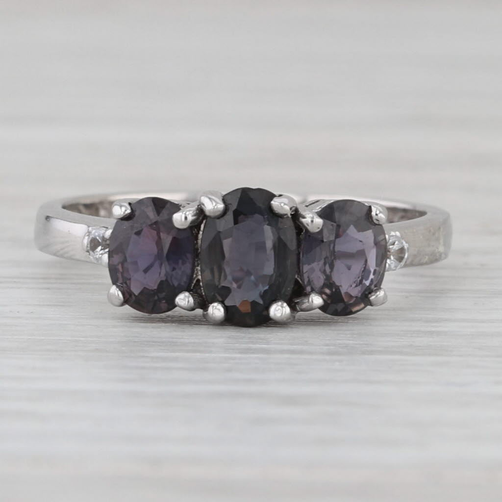 1.61ctw Color Change Sapphire Zircon Ring 10k Gold 3-Stone Jacque Christie COA