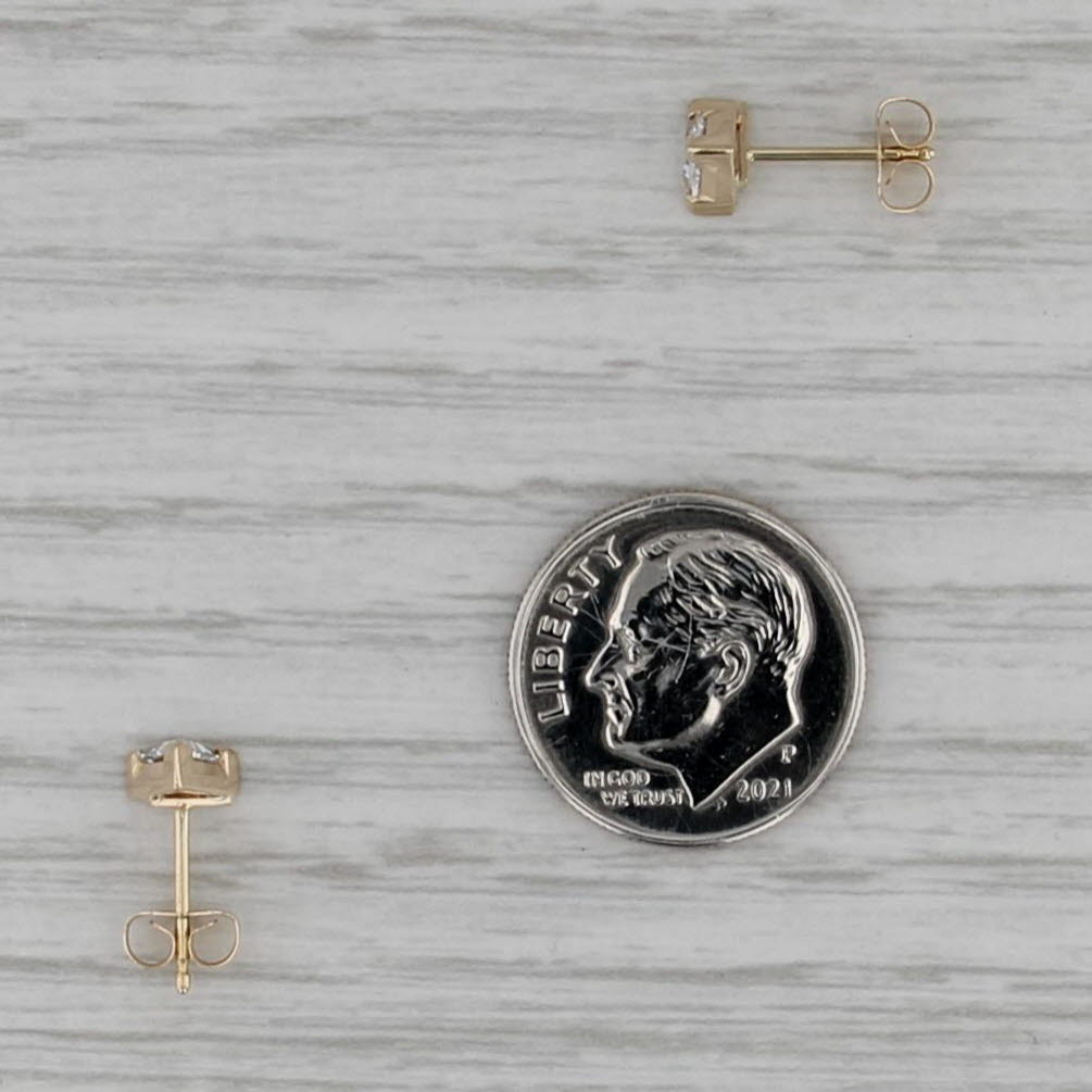 0.48ctw Trillion Diamond Solitaire Stud Earrings 14k Yellow Gold Studs