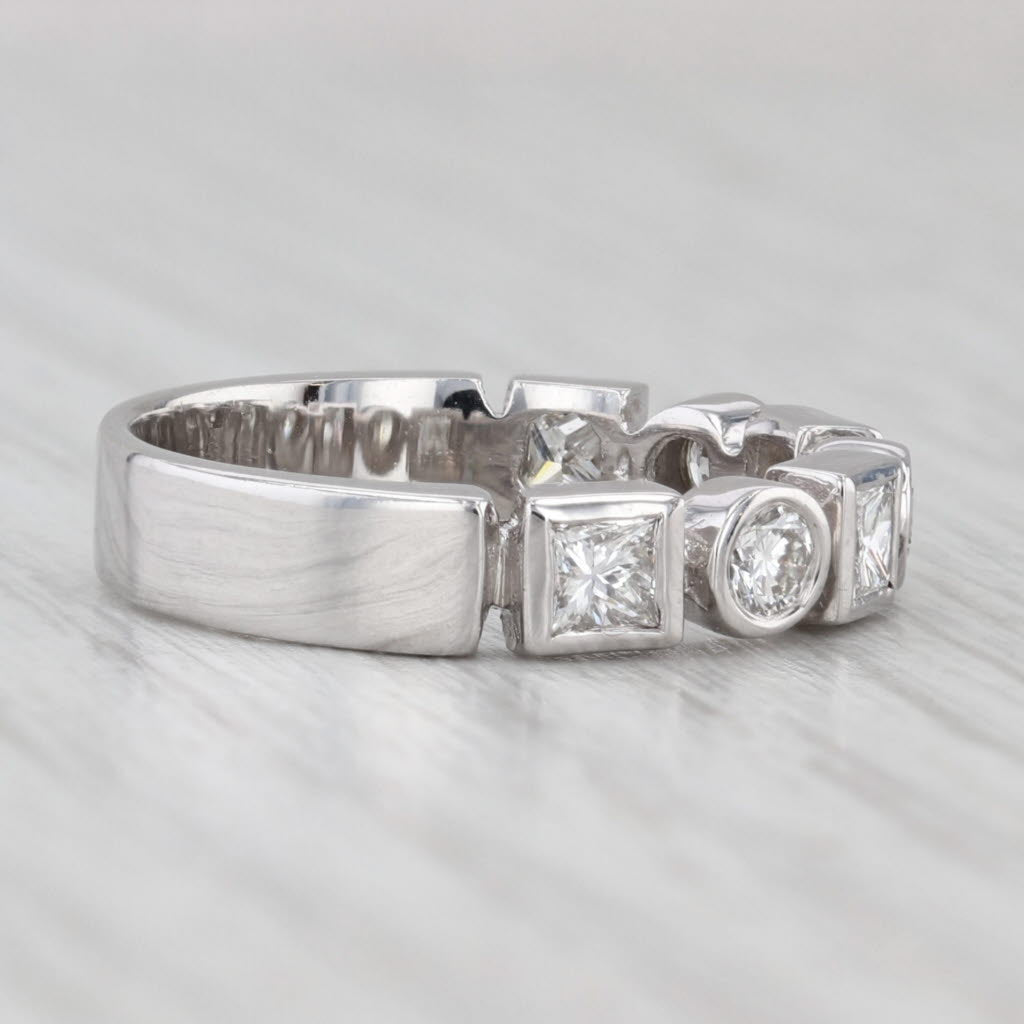 Light Gray 0.77ctw Diamond Stackable Ring 14k White Gold Wedding Anniversary Band Size 6