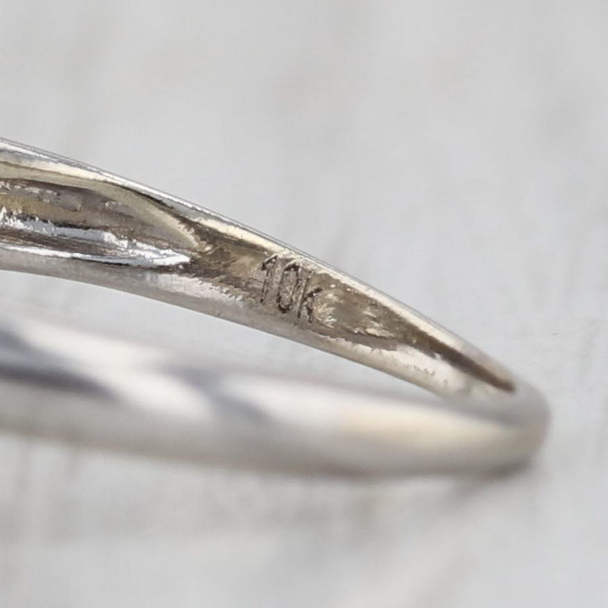 Vintage 0.45ctw Diamond 3-Stone Princess Ring 10k White Gold Size 4.5