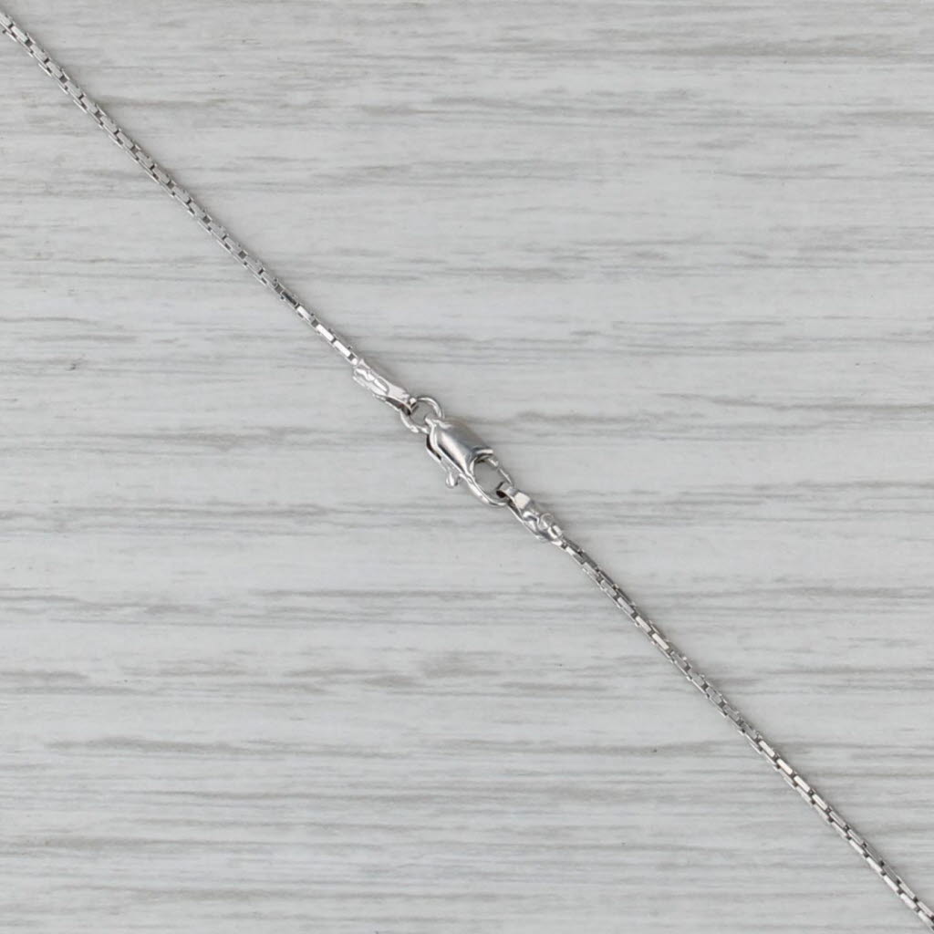 18" 1mm Box Chain Necklace 14k White Gold