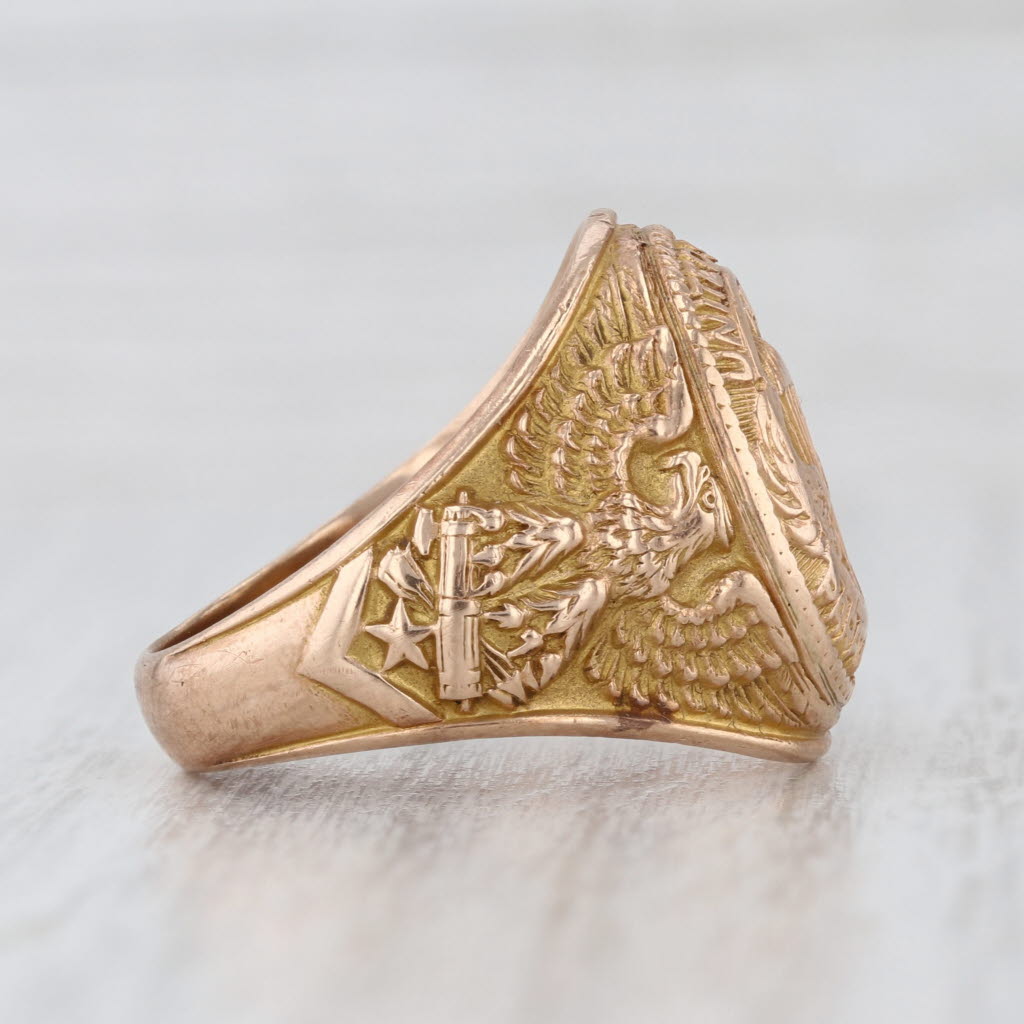 Vintage Army US Paratroopers Signet Ring 10k Yellow Gold Size 8.5