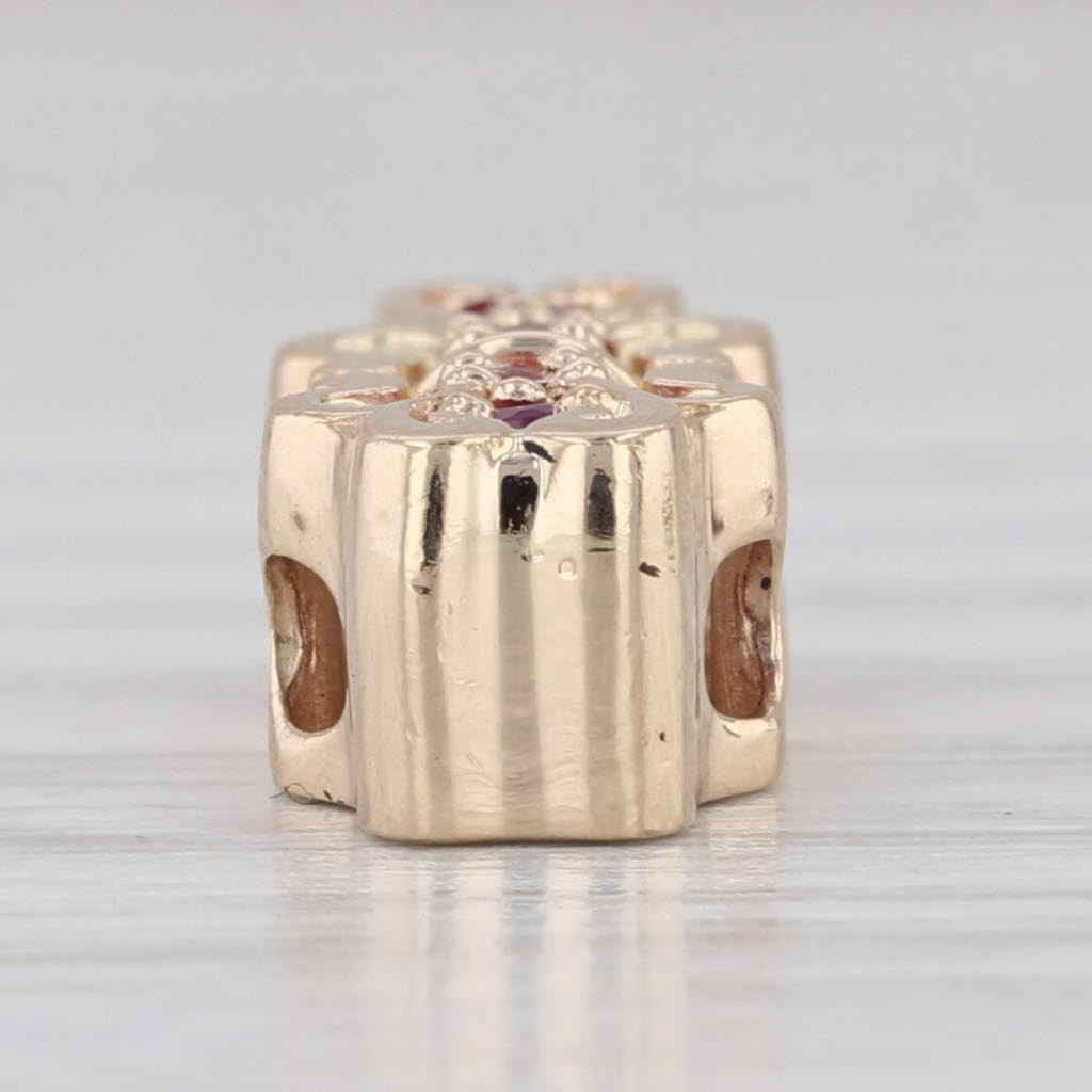 0.16ctw Ruby Slide Bracelet Charm 14k Yellow Gold Ornate Daffer