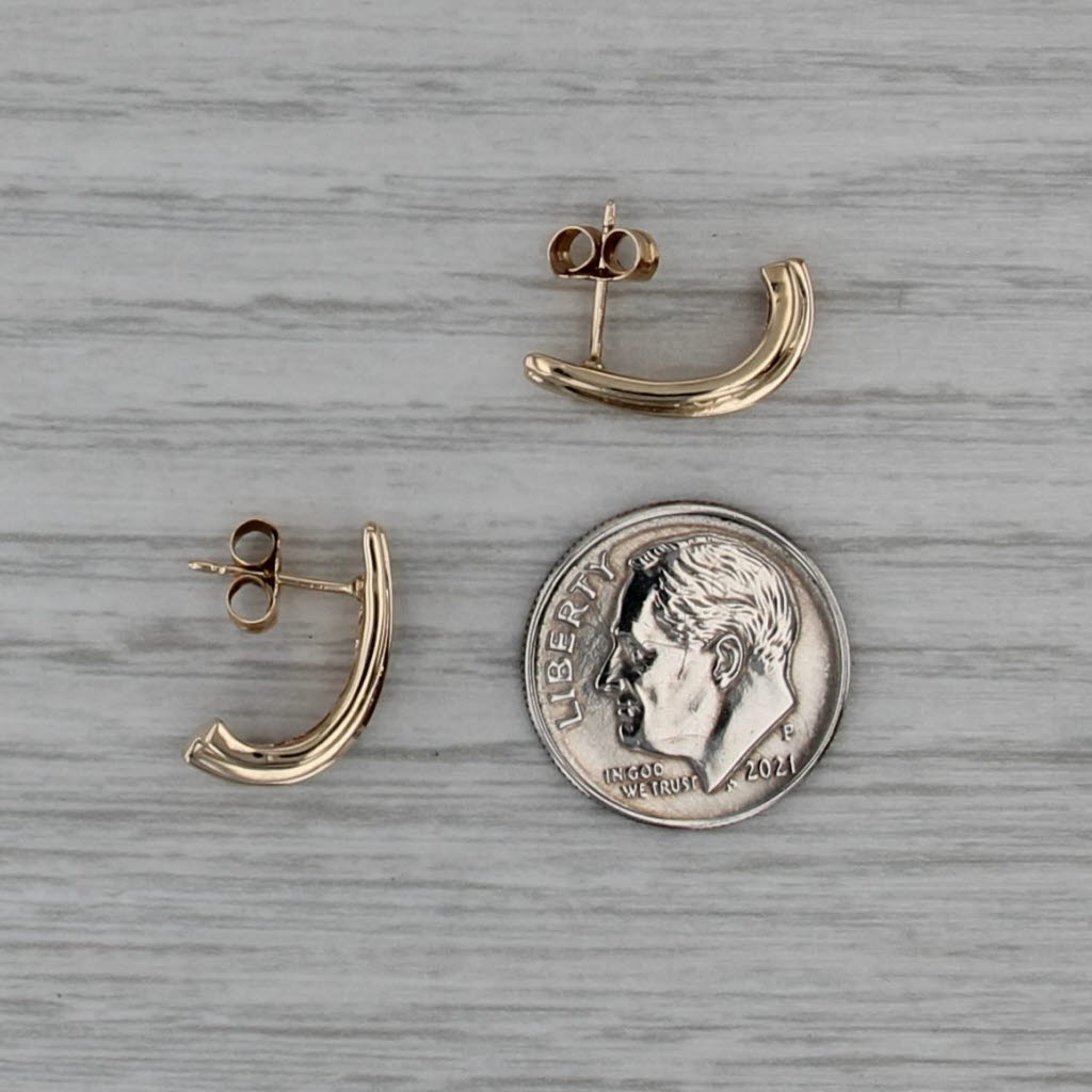 0.35ctw Diamond Journey J-Hook Earrings 10k Yellow Gold Drops