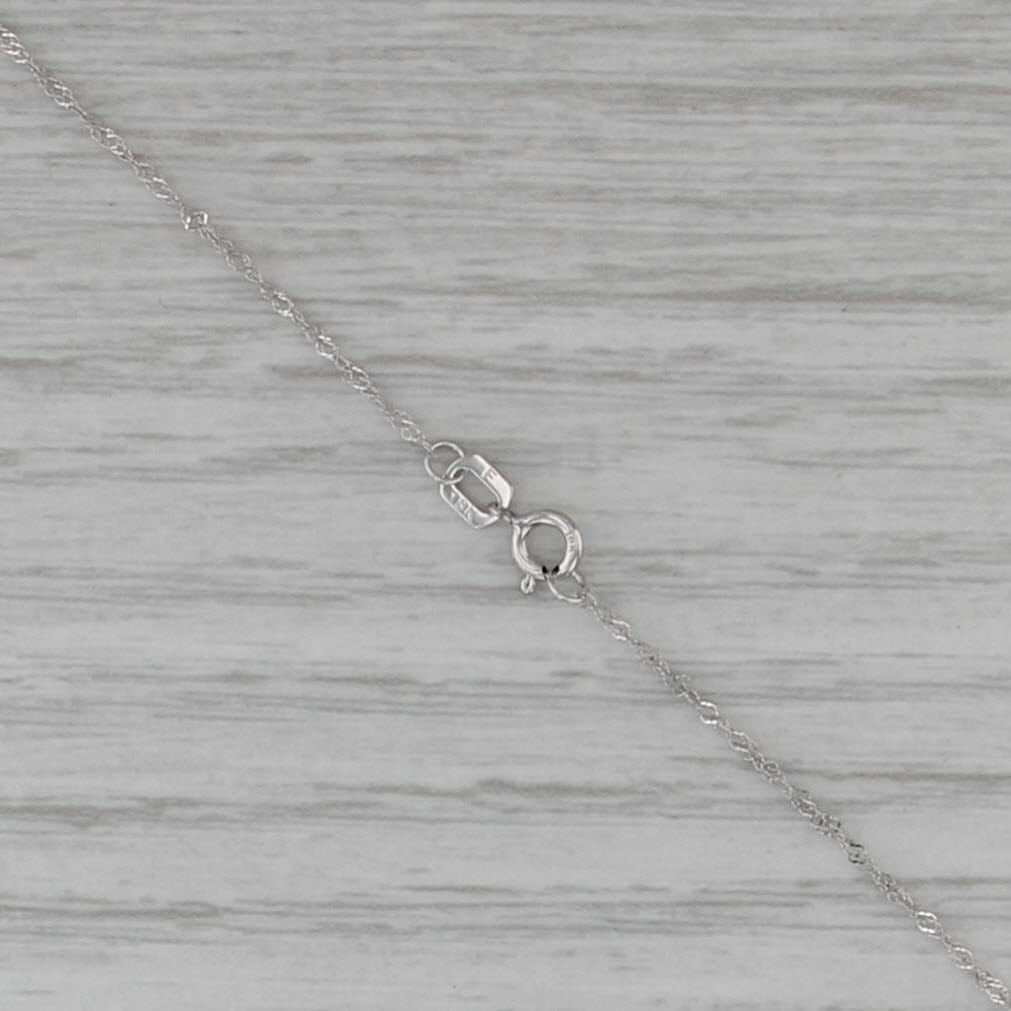 New Diamond Journey Pendant Necklace 18k White Gold 17.75" Singapore Chain