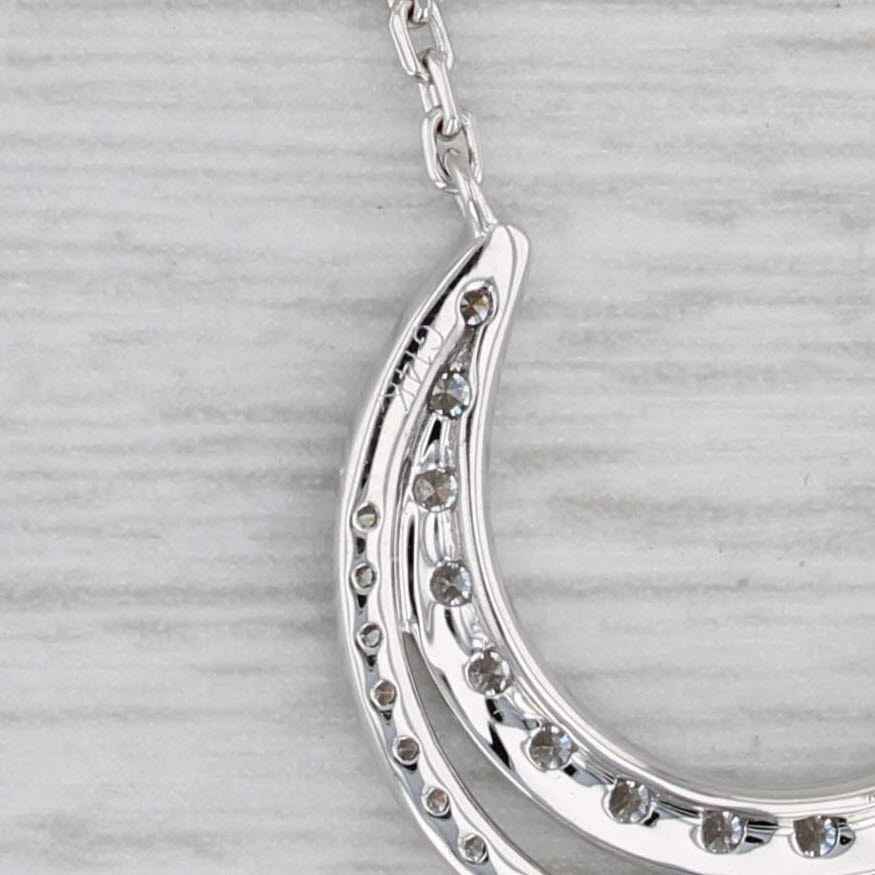 Gray New 0.50ctw Diamond Crescent Moon Pendant Necklace 14k Gold 17-18" Cable Chain