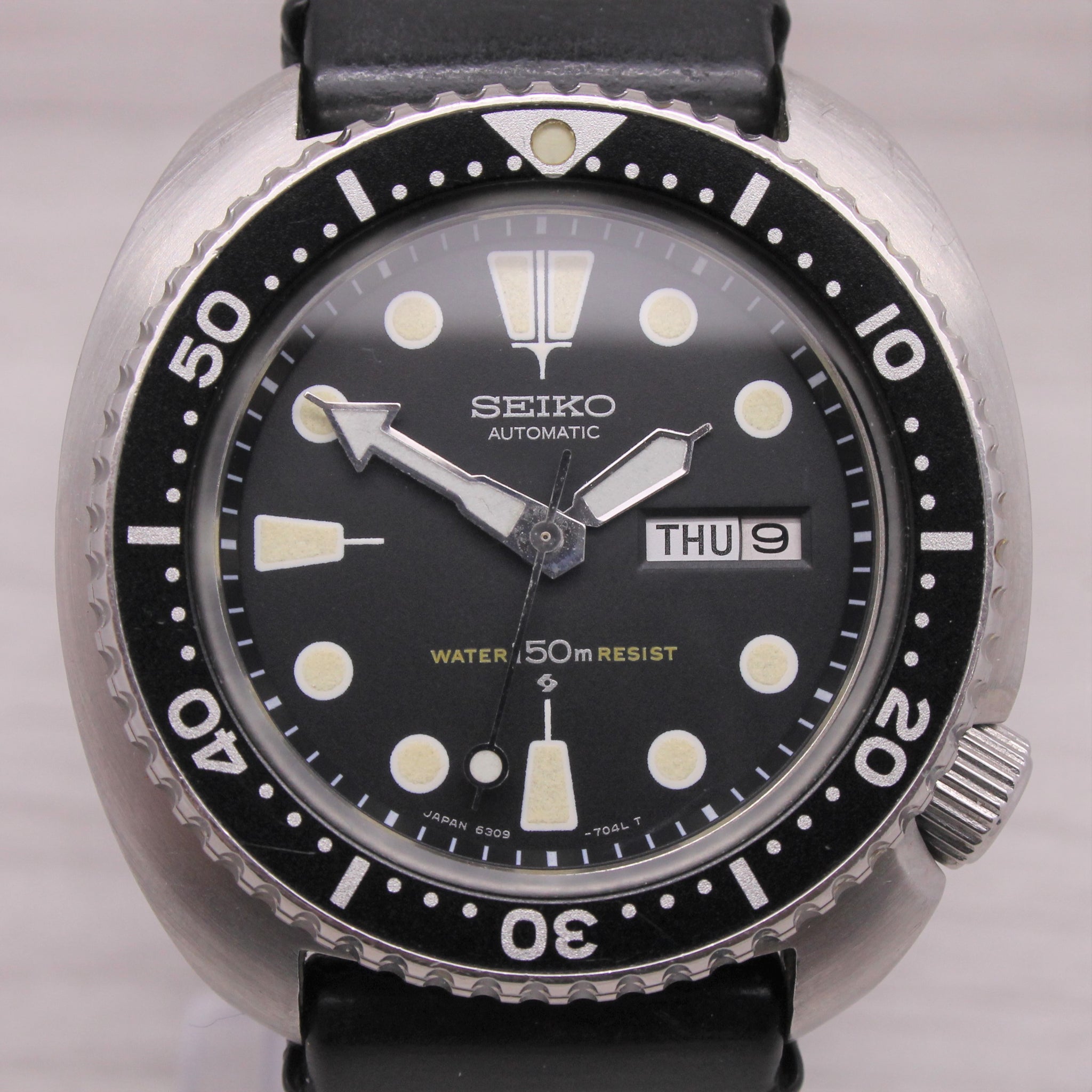 Vintage 1977 Seiko 6309-7049 Mens Steel Automatic Turtle Diver Origina