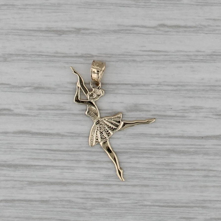 Ballerina Pendant 14k Yellow Gold Figural Ballet Dancer