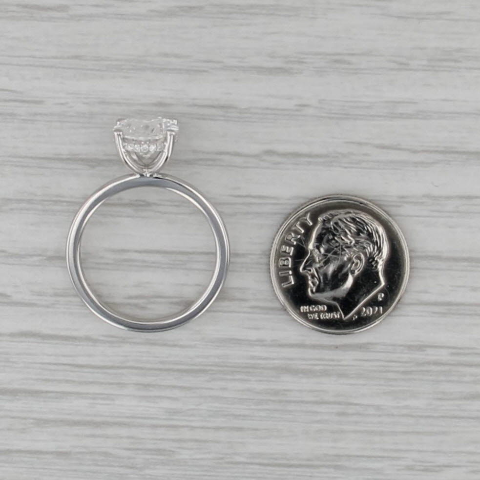 New IGI 3.09ctw Oval Lab Grown Diamond Engagement Ring 14k White Gold Size 6.5