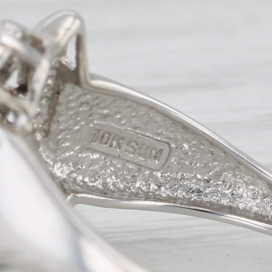 Gray 0.33ctw Diamond Cluster Bypass Ring 10k White Gold Size 7.25