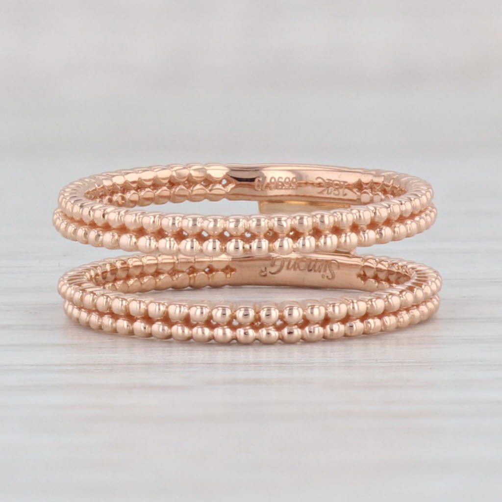 Light Gray New Simon G Ring Jacket Guard 18k Rose Gold Size 6.25 Wedding Band
