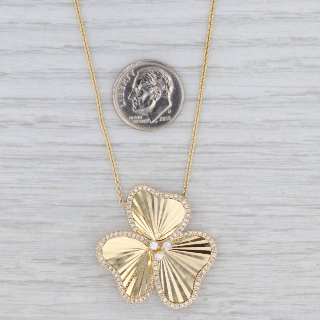 Patricia Robalino Il Petalo Dore 0.75ctw Diamond Flower Necklace 18k Gold 16-18"