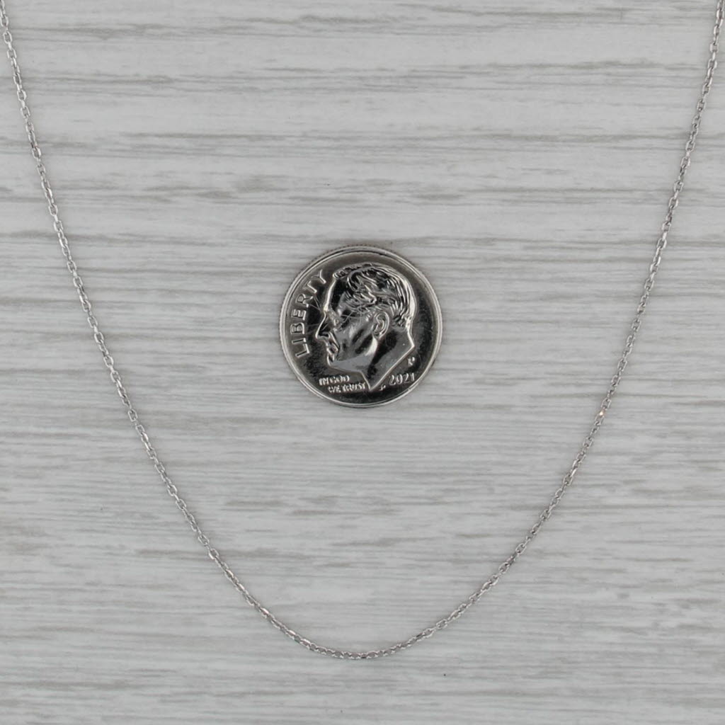 Cable Chain Necklace 14k White Gold 0.6mm 16-18.25"