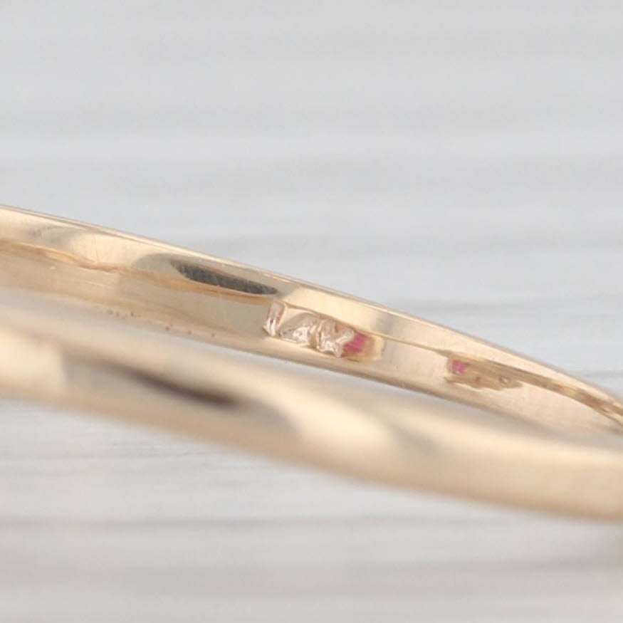 Light Gray 0.32ctw Ruby Diamond Enhancer Ring Guard 14k Yellow Gold Size 4.5
