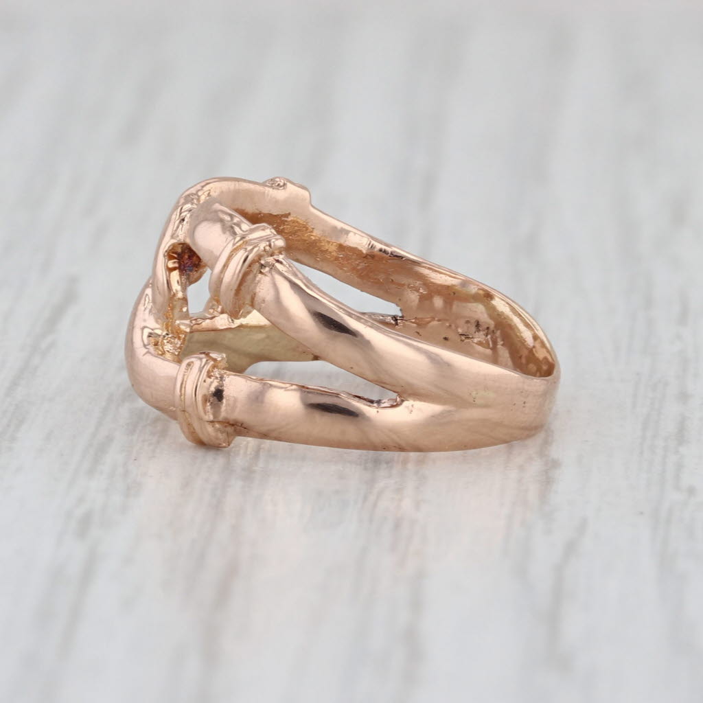Rose Gold Interlocking Knot Ring 18k Size 5.25-5.5