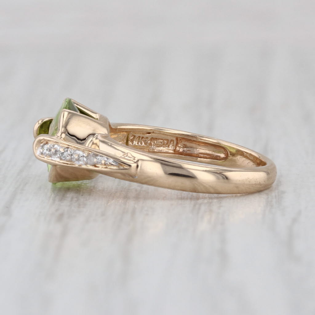 2.96ctw Peridot Diamond Ring 14k Yellow Gold Size 4.5