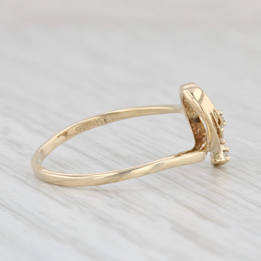 Light Gray Diamond Shooting Stars Ring 14k Yellow Gold Size 6.5
