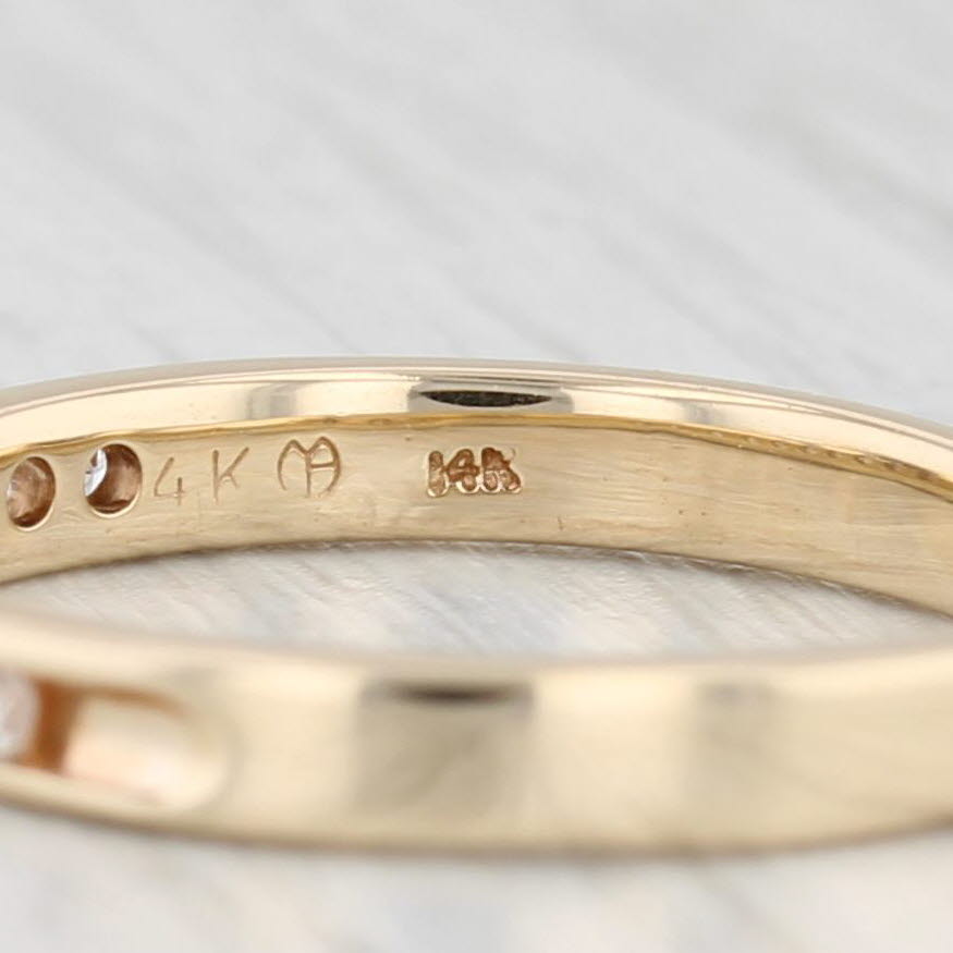 Light Gray 0.20ctw Diamond Wedding Band 14k Yellow Gold Size 6.25