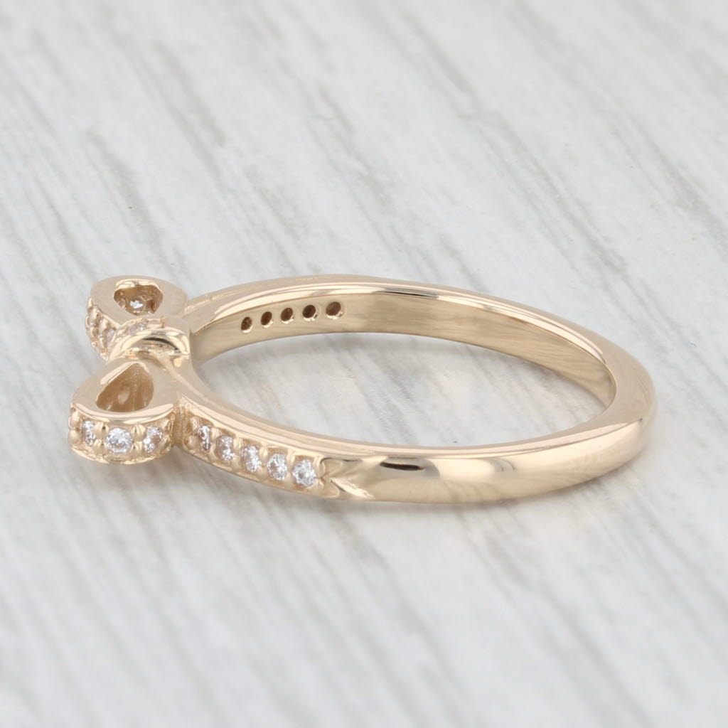 Light Gray Pandora Sparkling Bow Ring 14k Yellow Gold 150175CZ Size 50 5 Cubic Zirconia