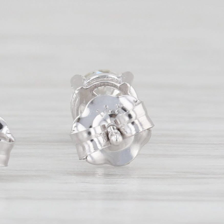 Light Gray New 0.44ctw Diamond Stud Earrings 14k White Gold Round Solitaire Studs