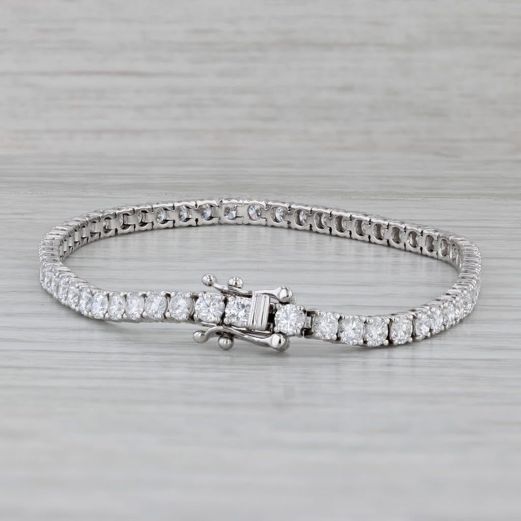 Gray New 5ctw Lab Created Diamond Tennis Bracelet 14k White Gold 6.75" 3mm