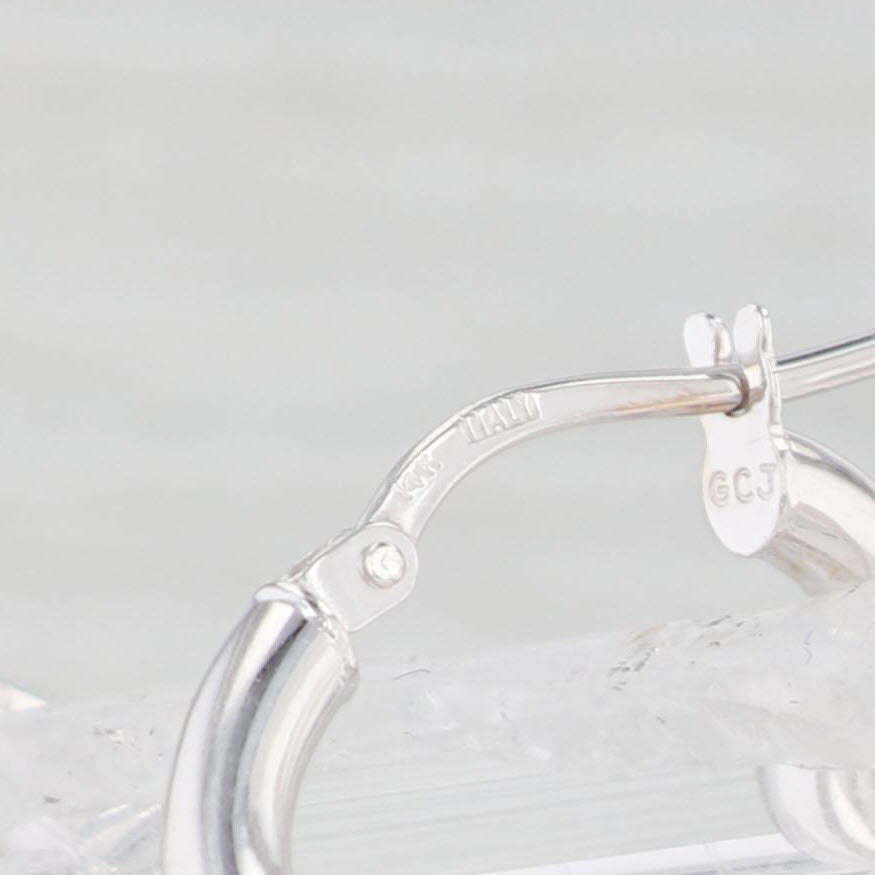 Light Gray Swirl Dangle Earrings 14k White Gold Snap Tops Pierced Drops