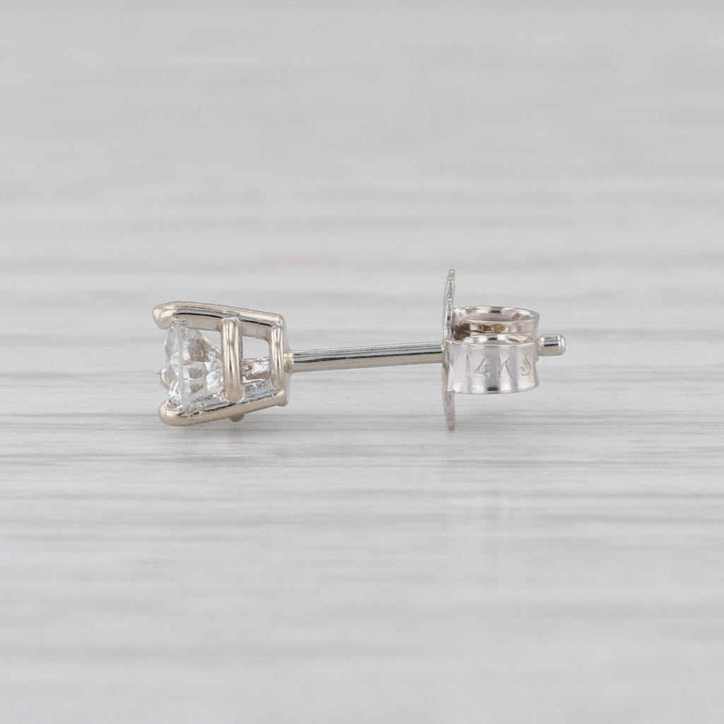 Single 0.20ct Diamond Solitaire Stud Earring 14k White Gold Round VS2 F-G