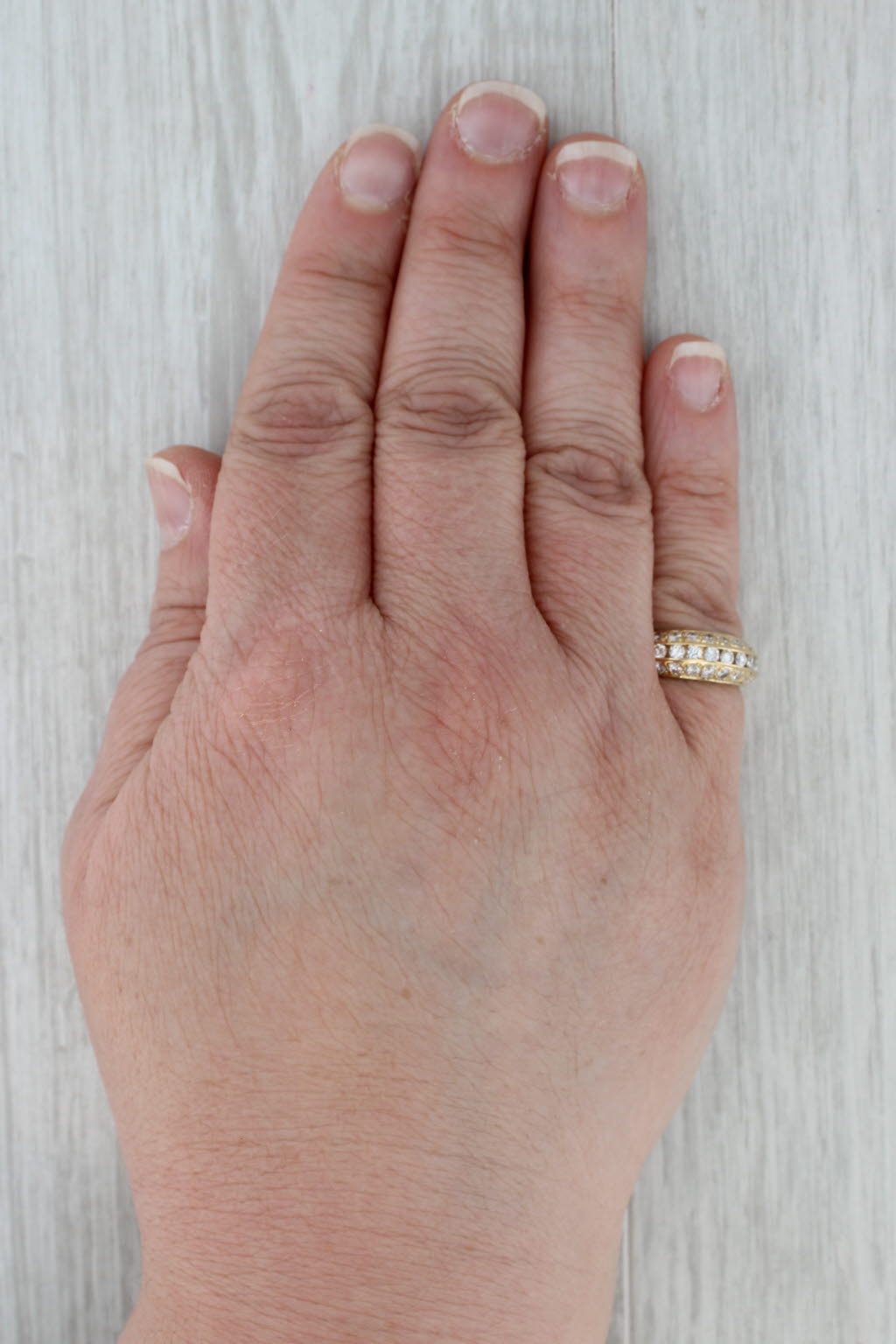 Rosy Brown 0.98ctw Diamond Wedding Band 18k Yellow Gold Size 6 Anniversary Ring