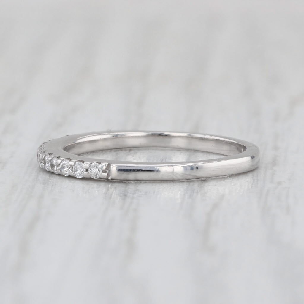 0.15ctw Diamond Wedding Band 14k White Gold Size 4.75 Stackable Ring
