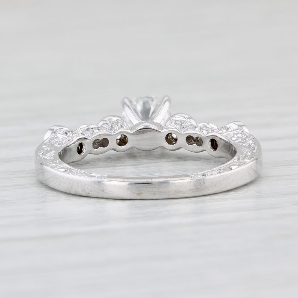 Light Gray 0.82ctw Round VS2 Diamond Engagement Ring 14k White Gold Size 6.5