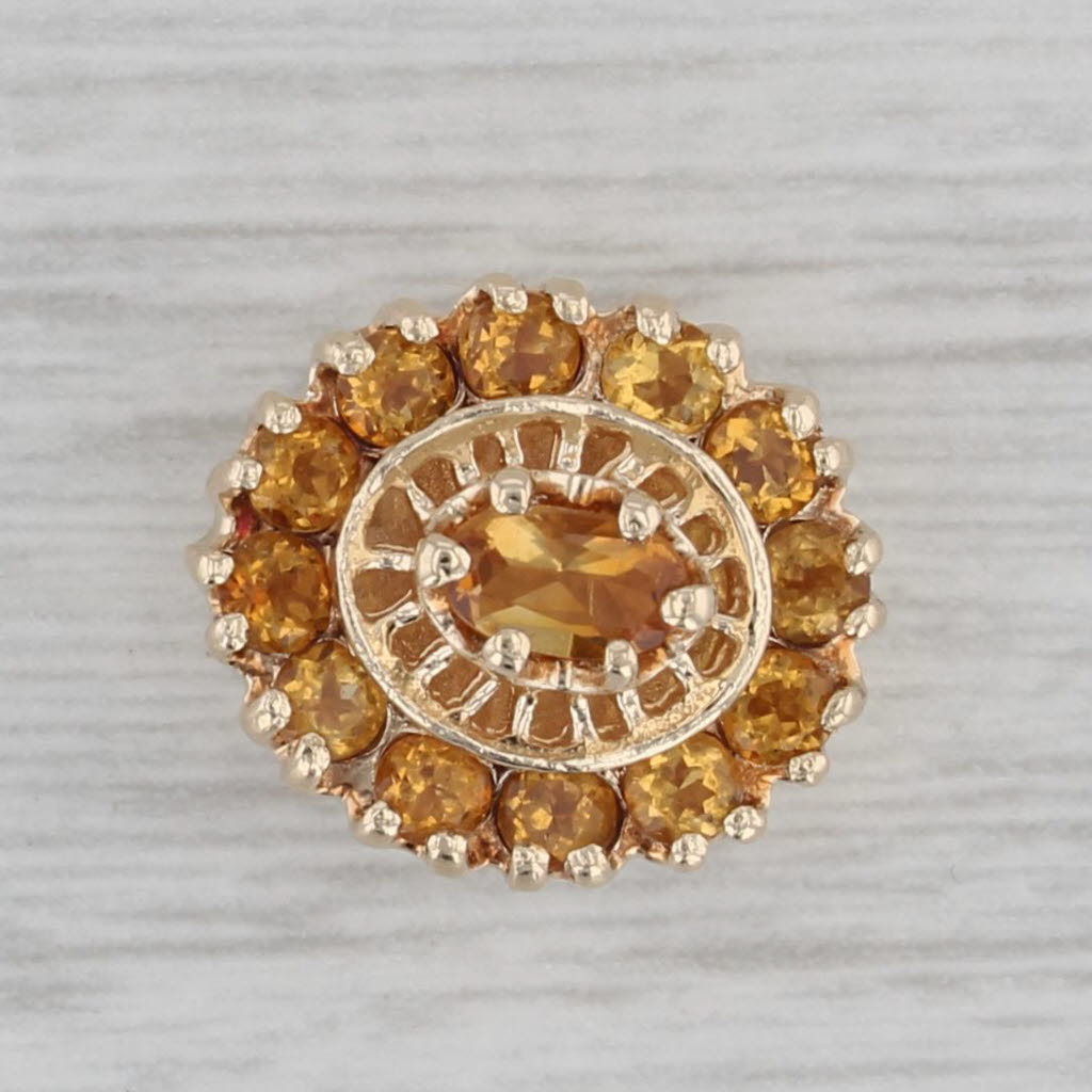 Gray Richard Klein 0.88ctw Citrine Slide Bracelet Charm 10k Yellow Gold Vintage