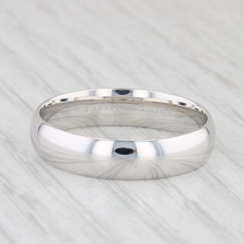 Light Gray Classic Men's Wedding Band 14k White Gold Size 10-10-25 Ring