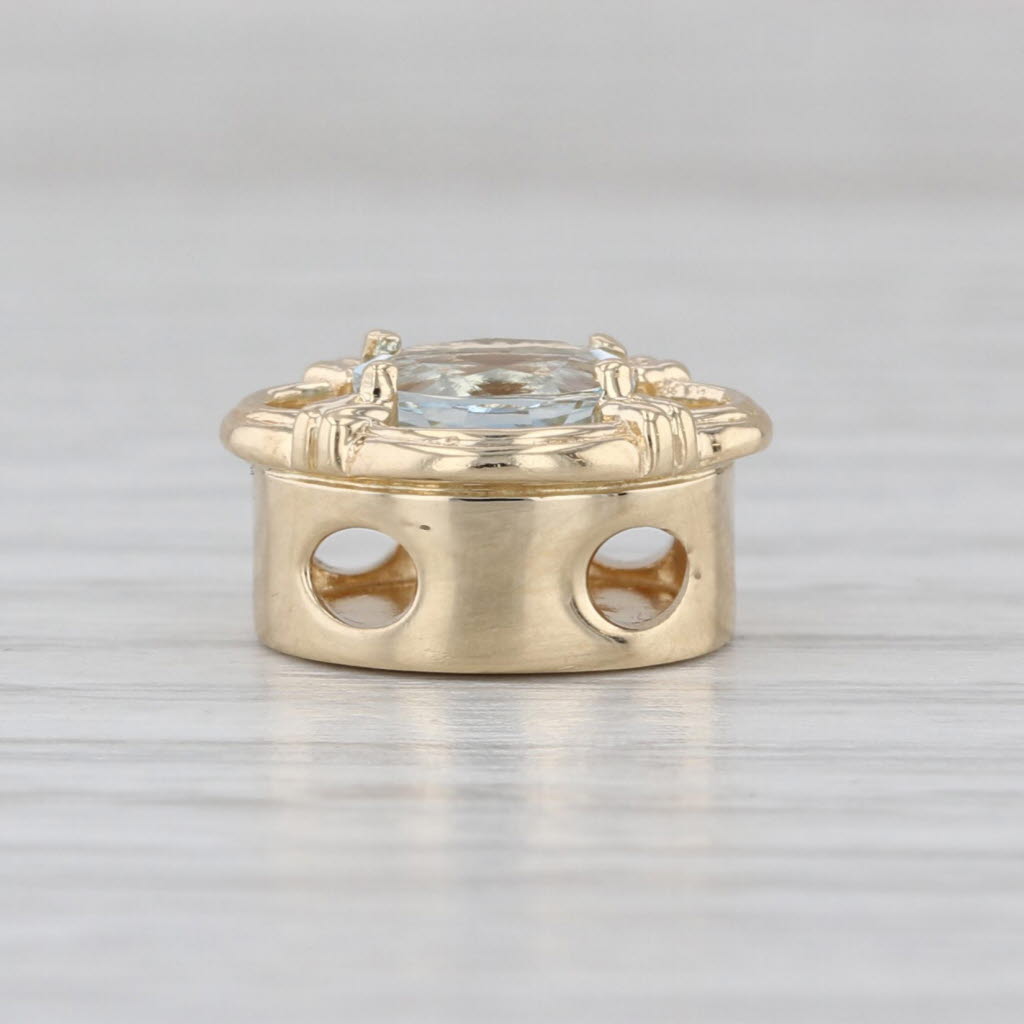 Vintage Richard Klein 0.70ct Aquamarine Slide Bracelet Charm 14k Gold