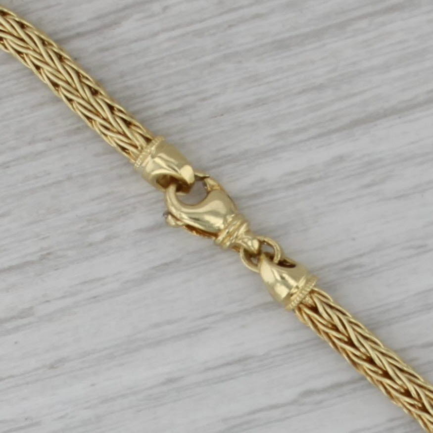 46.40ct Large Amethyst Pendant Necklace 18k Yellow Gold 19" Wheat Chain