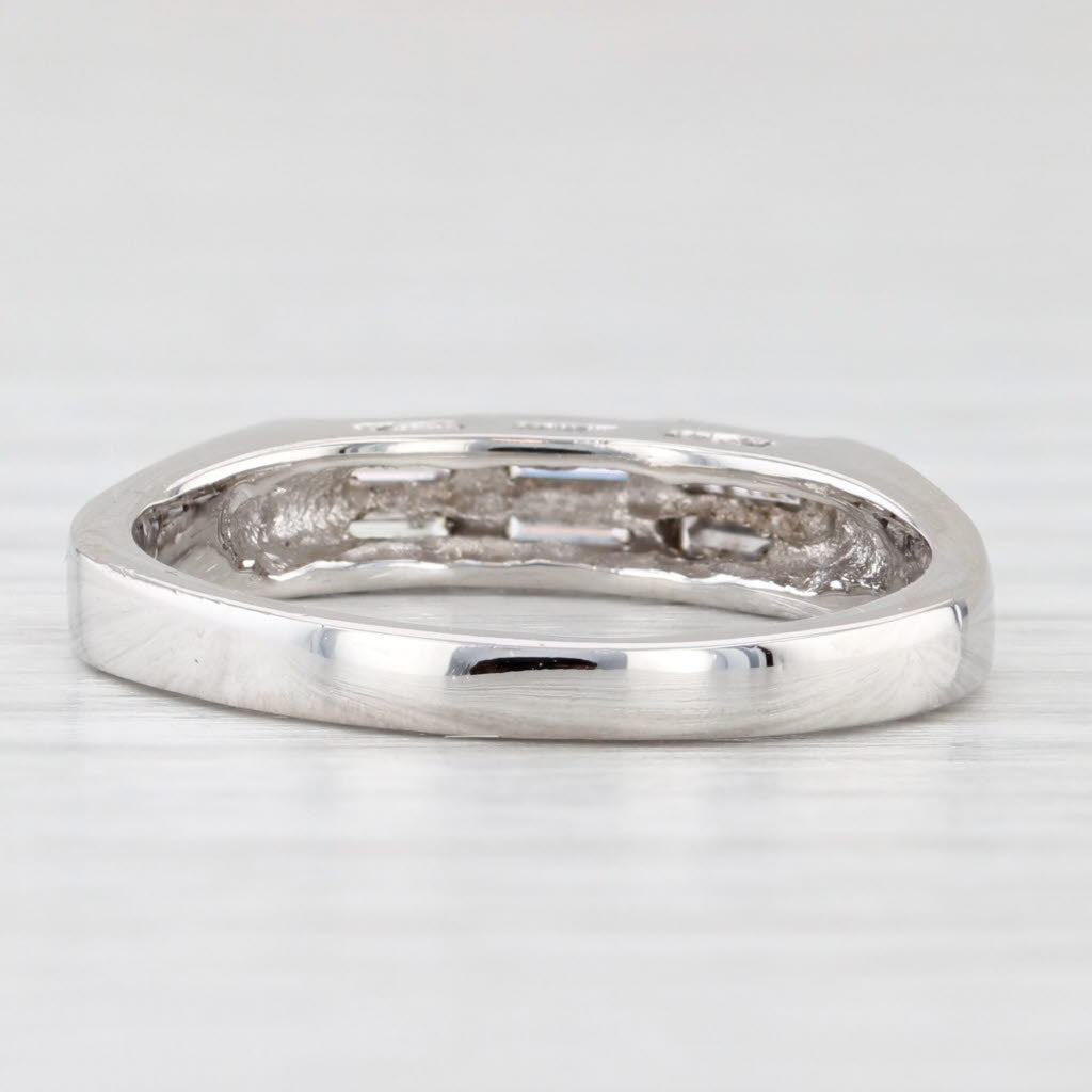 Light Gray 0.52ctw Diamond Wedding Ring Platinum Size 7.5 Stackable Band Anniversary