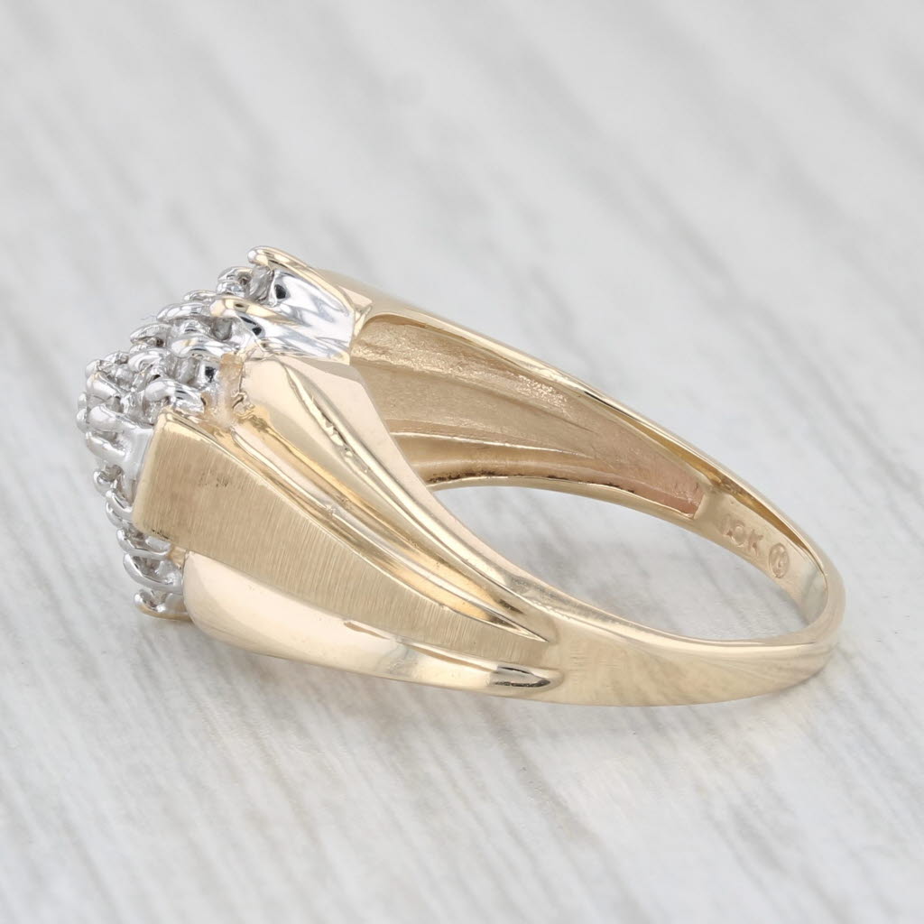 Light Gray 0.23ctw Diamond Cluster Ring 10k Yellow Gold Size 5