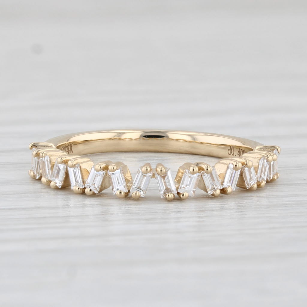 Light Gray New 0.41ctw Stackable Diamond Ring 14k Yellow Gold Size 6.75 Wedding Band