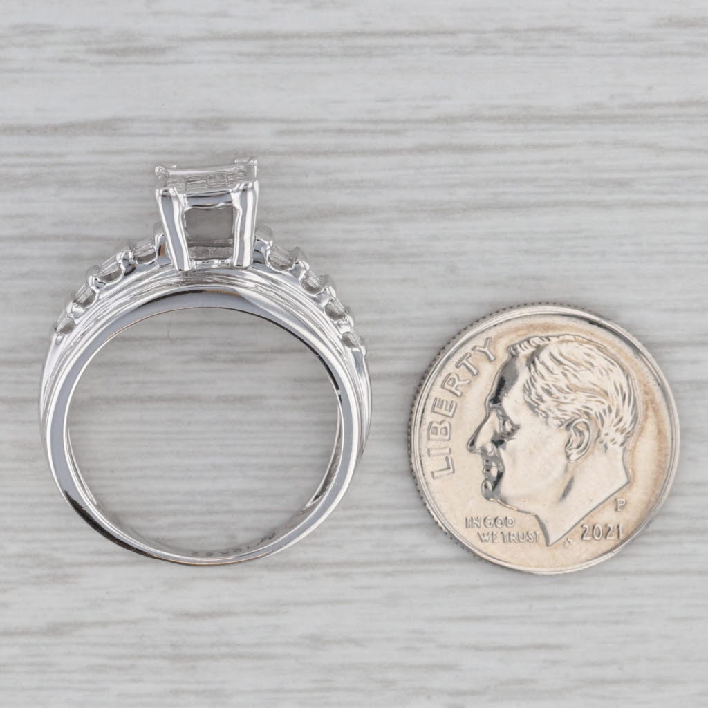 Gray 1.02ctw Diamond Engagement Ring 10k White Gold Size 7 Bridal Set Design